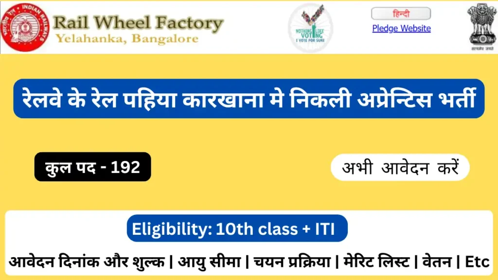 Rail Wheel Factory RWF Apprentice Recruitment 2025